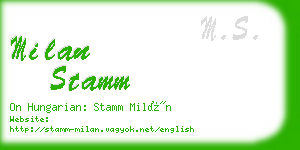 milan stamm business card